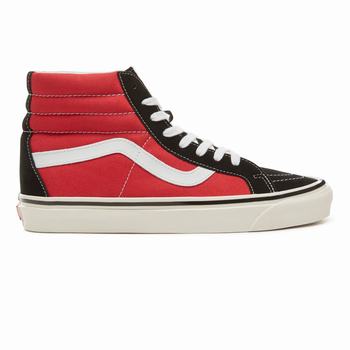 Férfi Vans Suede Anaheim Factory Sk8-Hi 38 Magasszárú Cipő VA8697425 Fekete/Piros